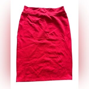 Elegant Red Women's stretchy pencil Skirt sz xl